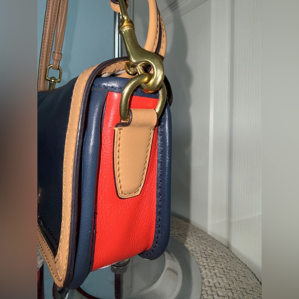 COACH LEGACY COLOR BLOCK TASSLE LEATHER CROSSBODY BAG EUC #19898 - Picture 7 of 14